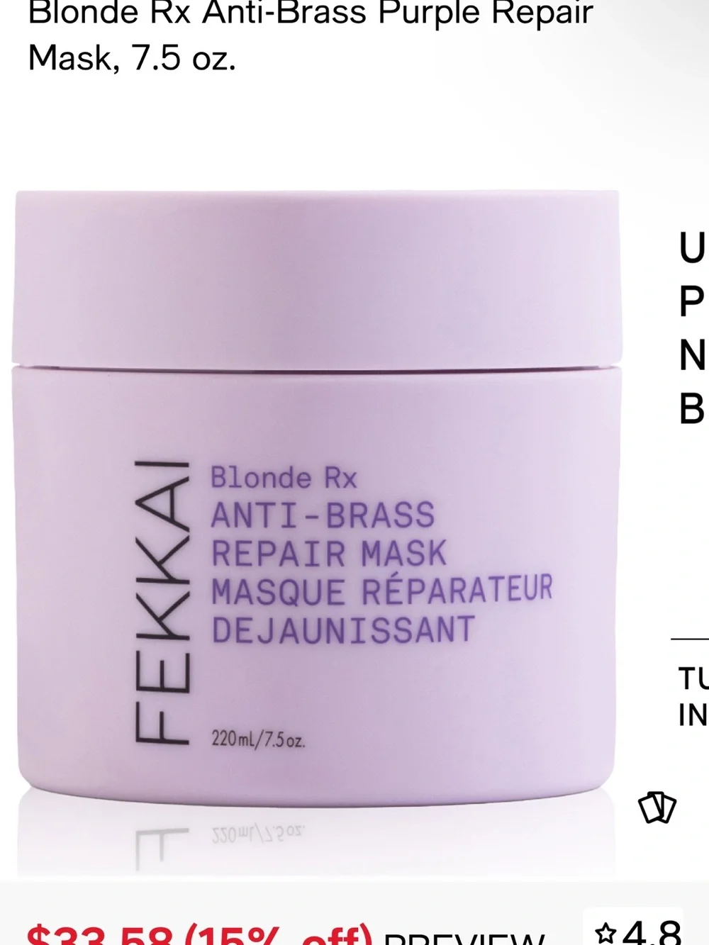Blonde Rx Anti-Brass Repair Mask - Purple